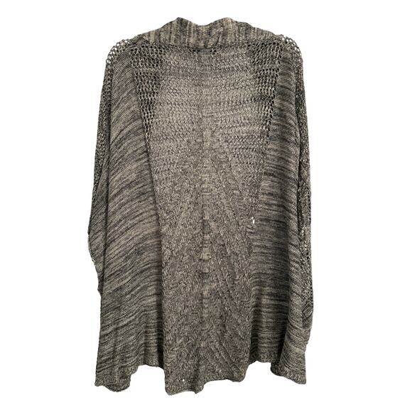 𝅺Womens M Boho Open Knit Oversized Dolman Short Sleeve Cardigan Travel - Picture 2 of 9